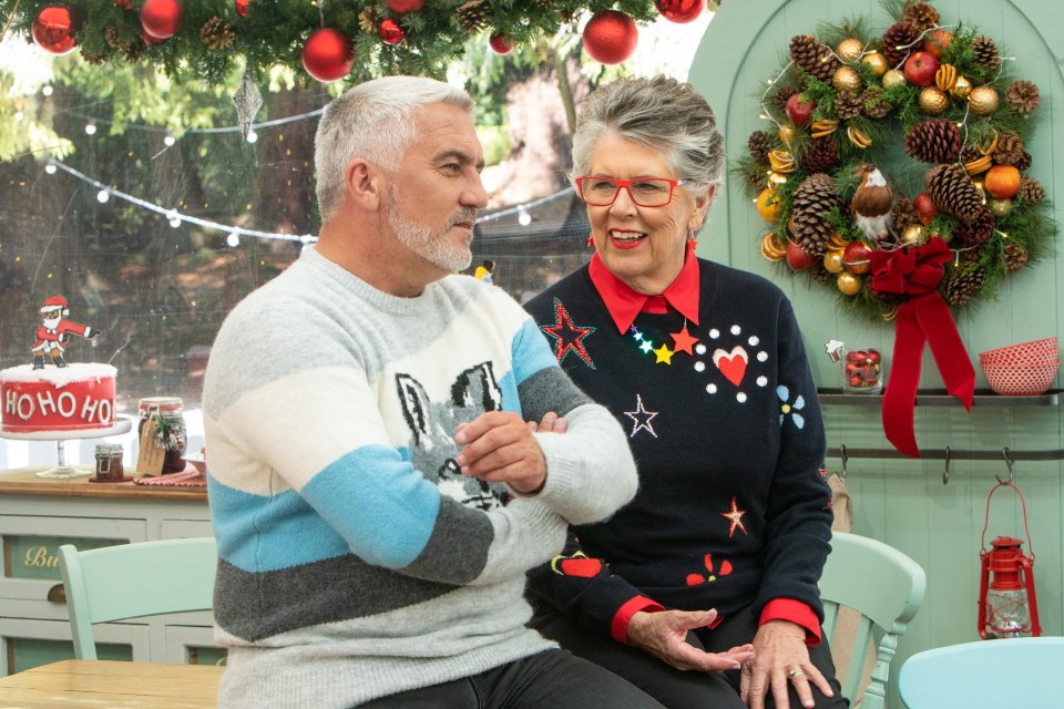 Prue and Paul having a chuckle on set on a previous series