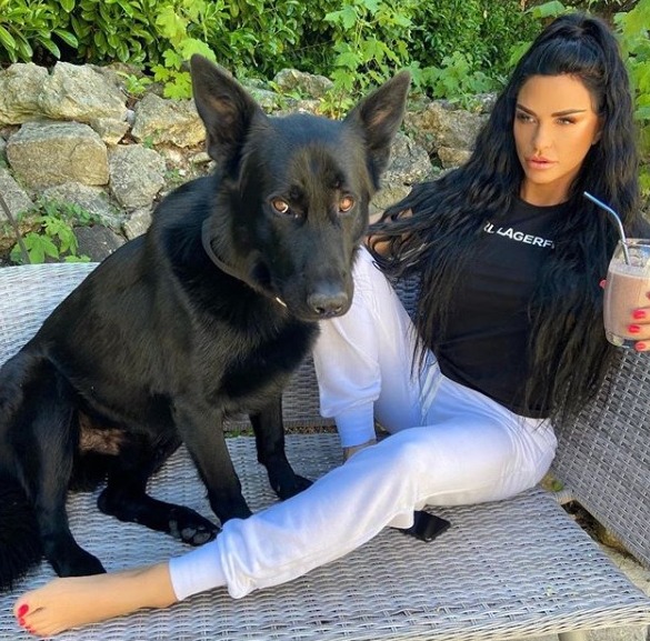 The reality star also has an Alsatian called Blade, who is a protection dog