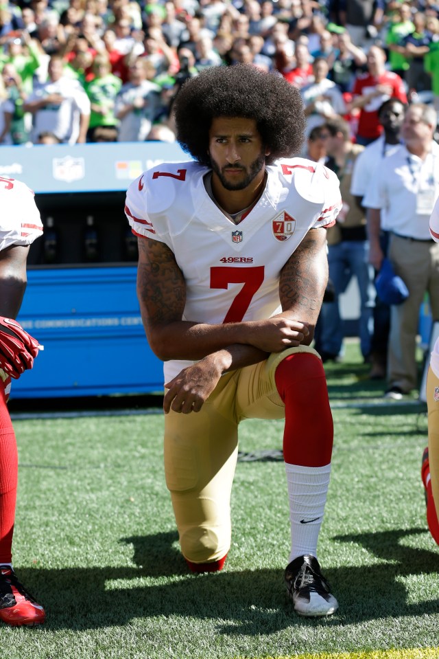 The movement was started by American footballer Colin Kaepernick