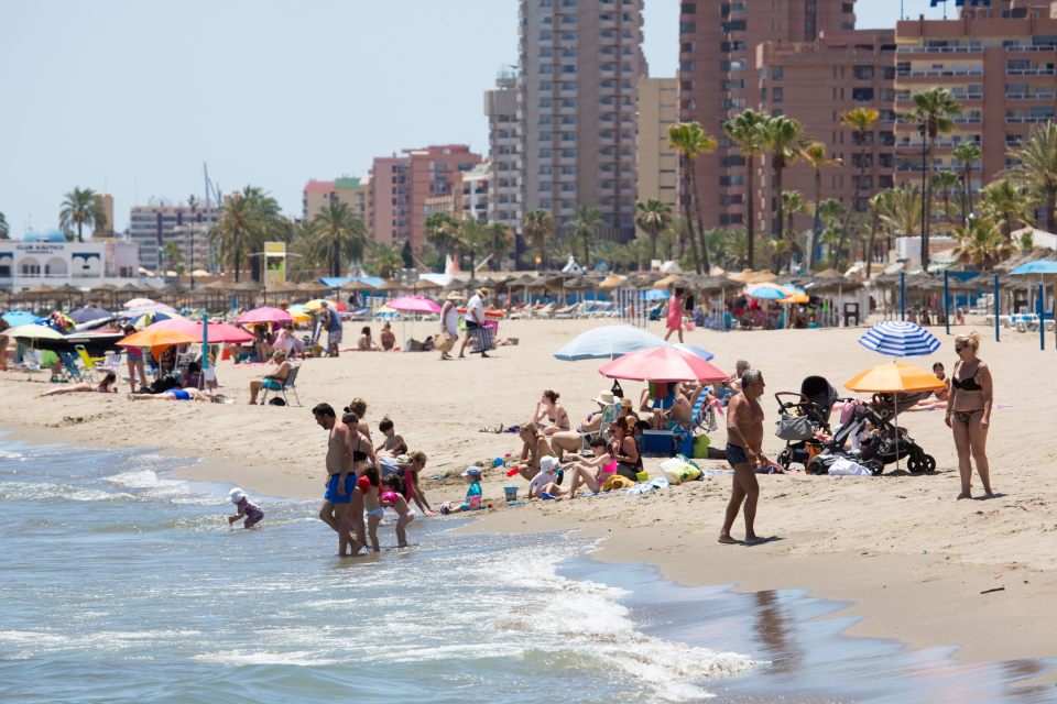 The beaches in and around Malaga are already starting to fill up