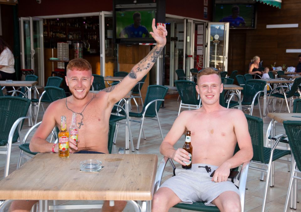 These lads had flown out to Benidorm to enjoy a beer in the sun