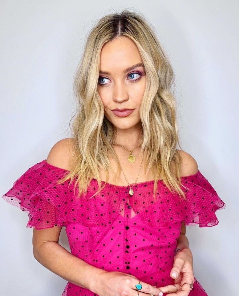 Pink is clearly a favourite for Laura Whitmore swapped her pastel shade for a brighter polka dot style