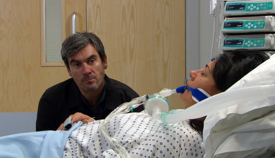 Cain watches over his critically injured wife