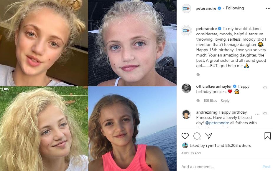 Princess's dad Peter Andre also wished his eldest daughter a happy birthday