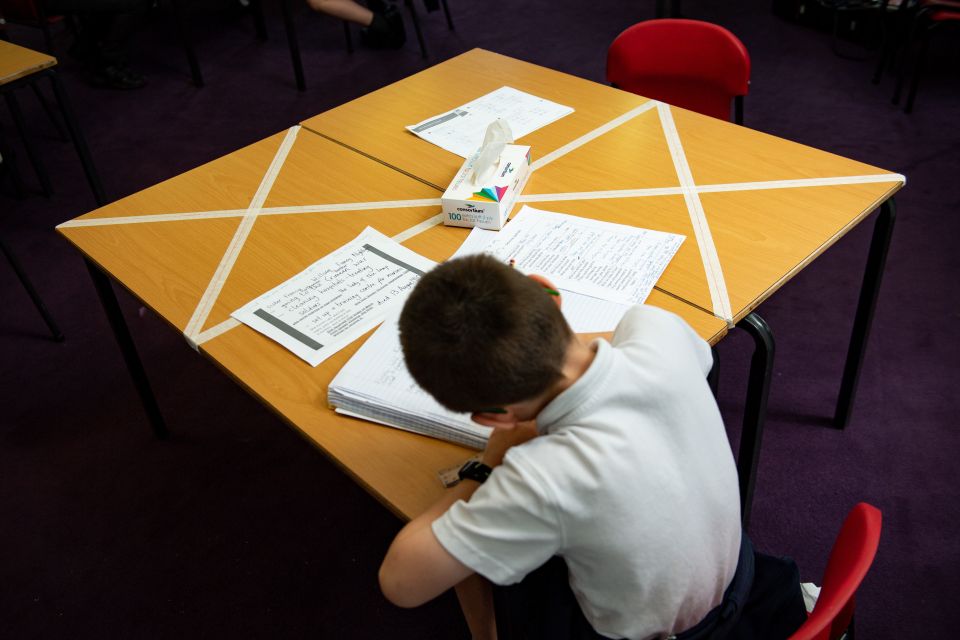 Students are required to sit alone in a bid to stop the spread of the virus