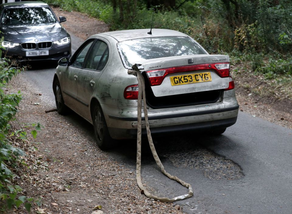 PC Harper was probing the theft of a £10,000 quad bike when he became entangled in a tow strap behind a Seat Toledo