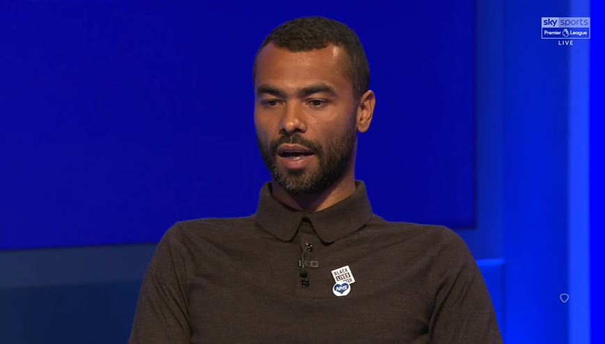 On Wednesday, Ashley Cole wore both the BLM and NHS badges on Sky Sports