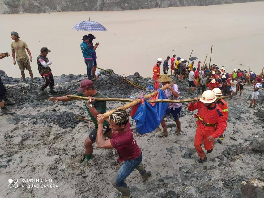 More than 100 people have been killed and dozens remain trapped after a landslide at a Myanmar jade mine