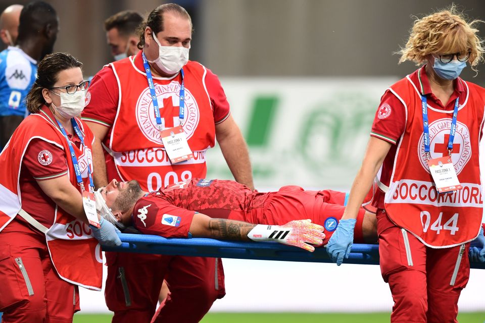 David Ospina was stretchered off with a horror head injury for Napoli