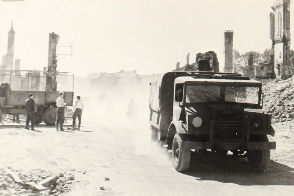 Pont I'Eveque was 'burnt out' as the allied troops made their advance into France