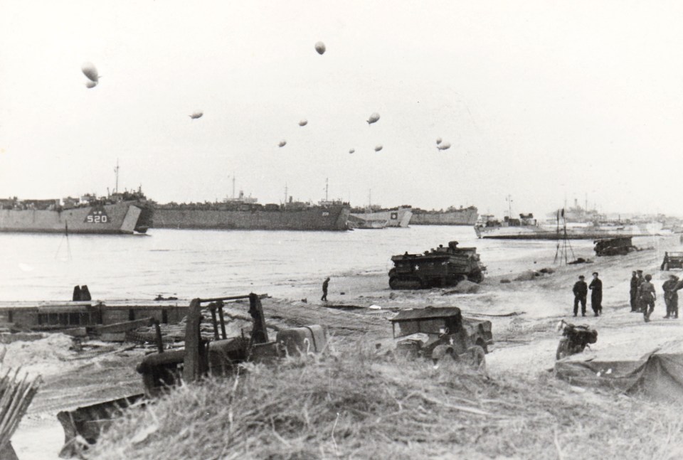 Landing craft used barrage balloons to defend them against Nazi attacks