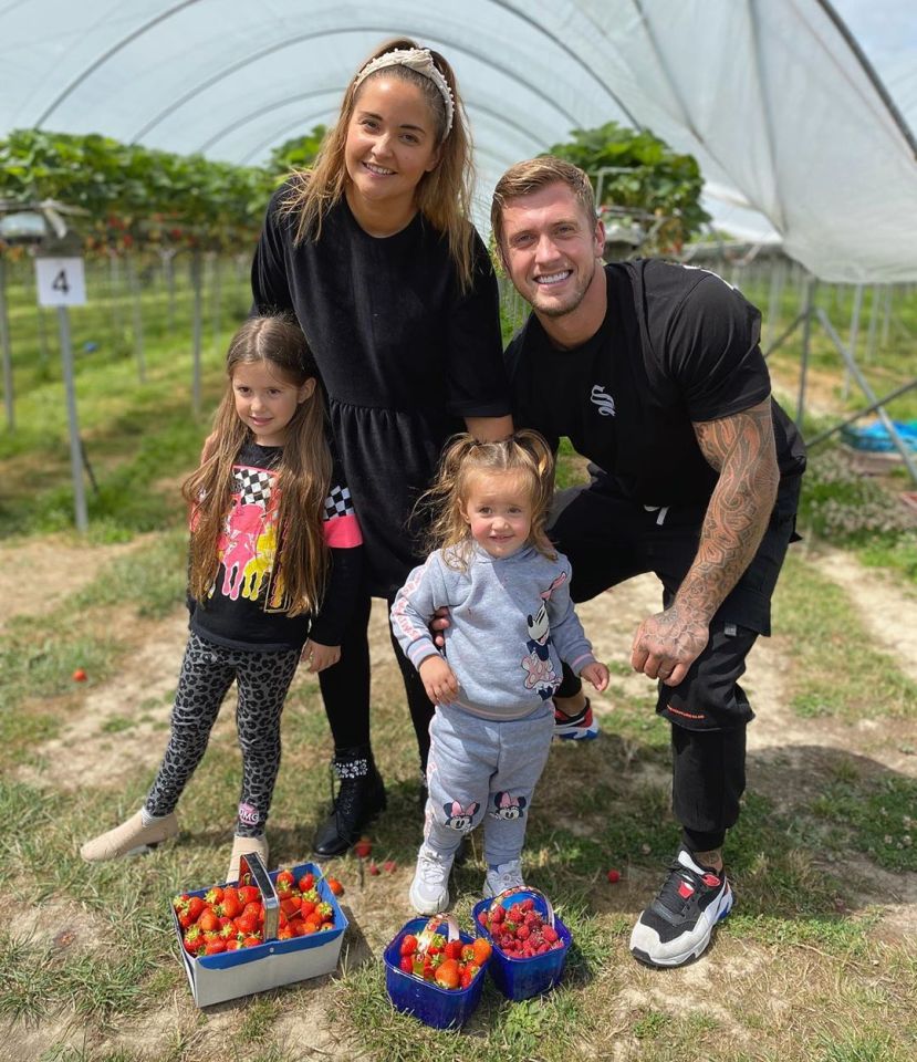 Jacqueline Jossa and Dan Osborne were the picture perfect family today as they took their daughters strawberry picking