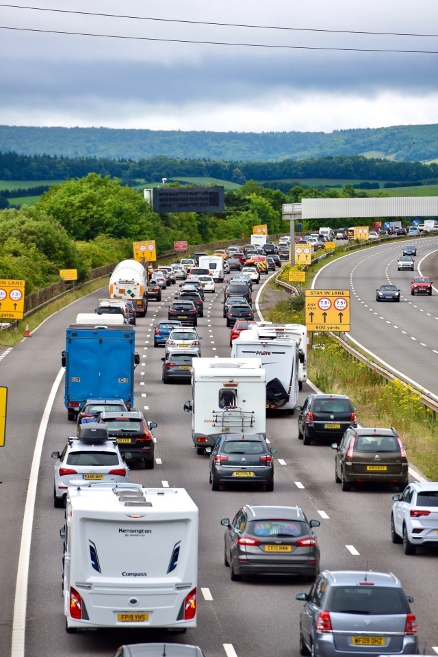 The M5 Exeter is swamped with people heading to the coast on Super Saturday