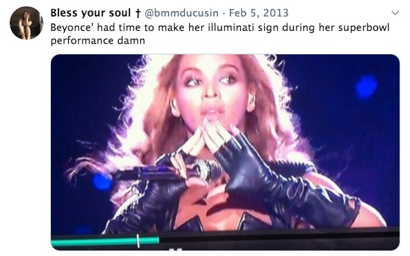 Twitter users were quick to highlight Bey's Super Bowl hand movements