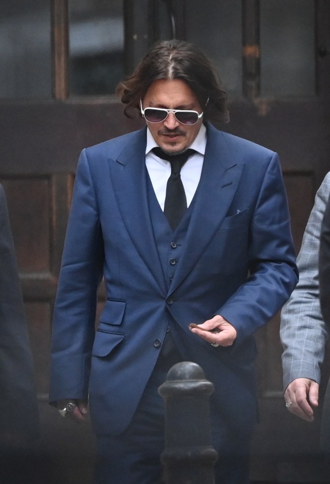 Johnny Depp arrives at court in London today