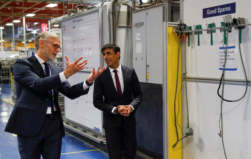 Chancellor of the Exchequer Rishi Sunak visits the Worcester Bosch Factory on Thursday