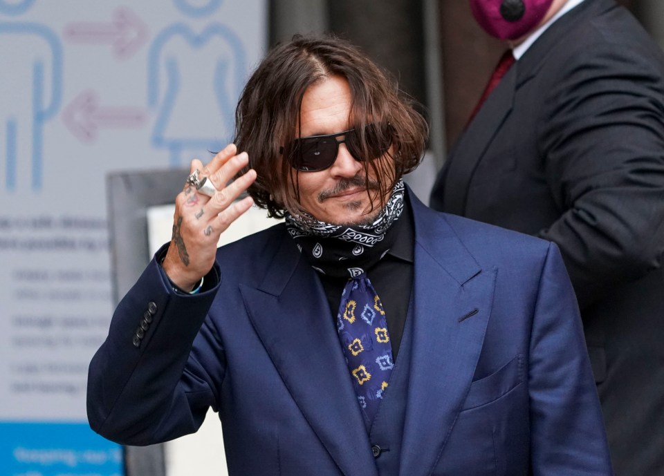 Johnny Depp was pictured arriving at the High Court today