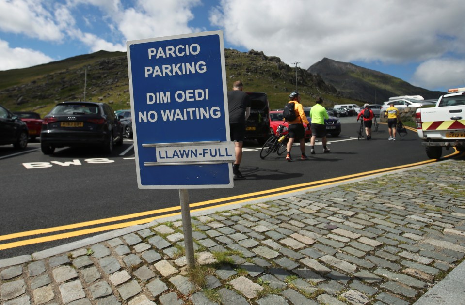 The Pen-y-Pass car park was said to be full even before sunrise on Sunday