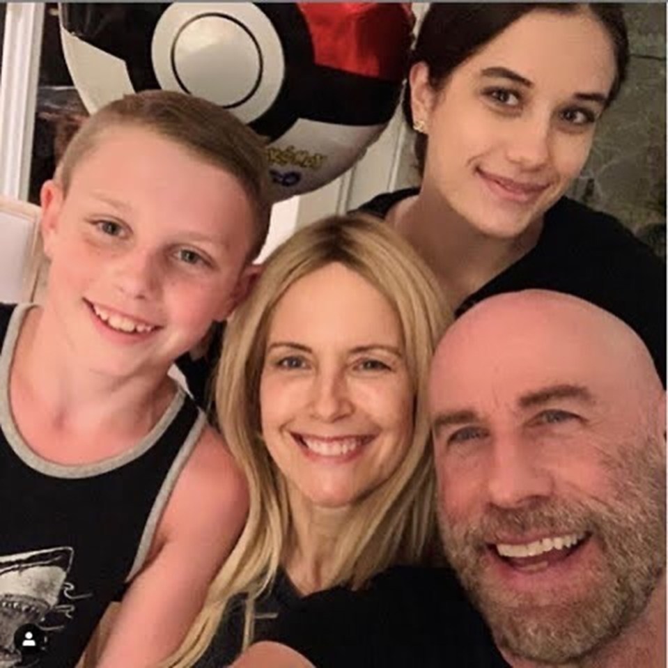 Kelly Preston with her children and husband John Travolta