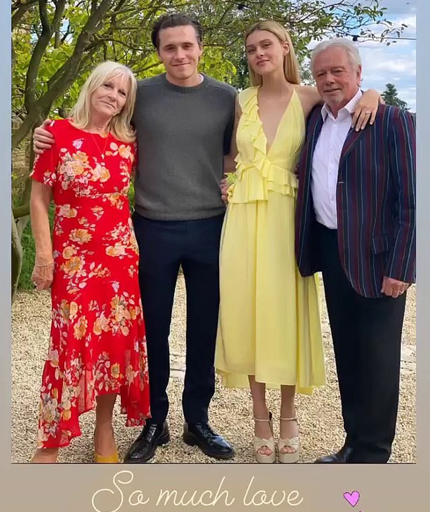 The two were surrounded by family at their engagement