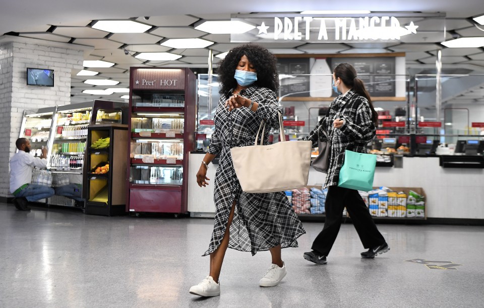 Customers will not have to wear a covering when they “dine in” at cafes, like Pret