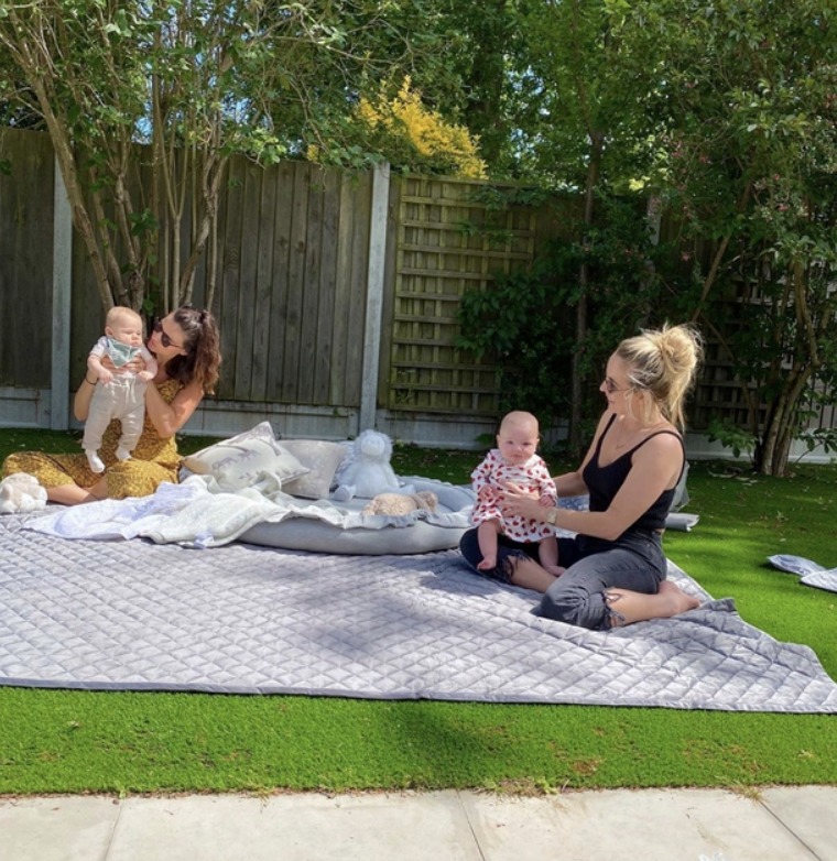 Lucy introduced baby Roman to her best pal Lydia's daughter Loretta