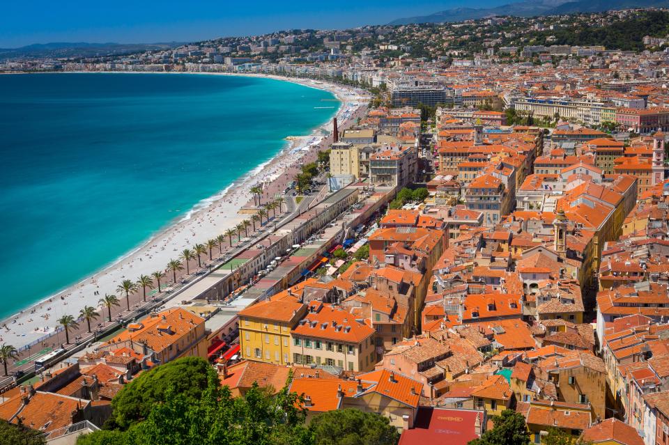 Take in stunning panoramic views from Promenade des Anglais above Nice, France