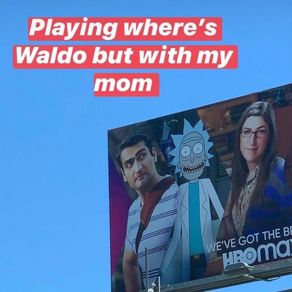 Mayim's eldest son Miles is enjoying spotting is mother on billboards as Amy