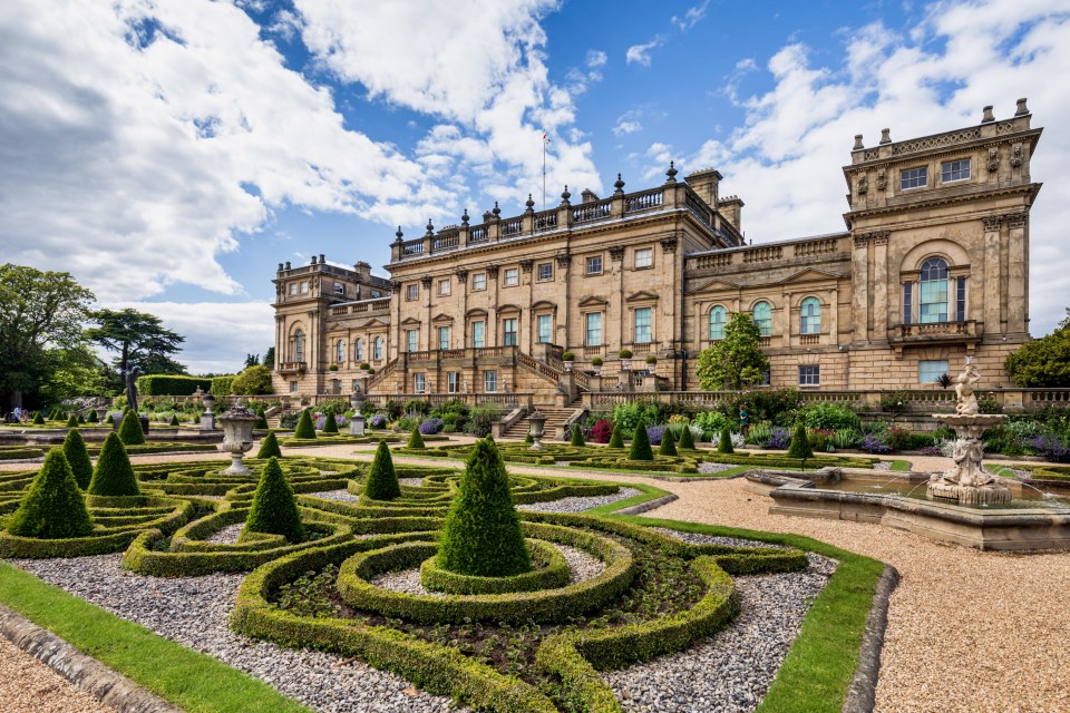 The Terrace Garden at the Historic Harewood House and gardens near Leeds, West Yorkshire