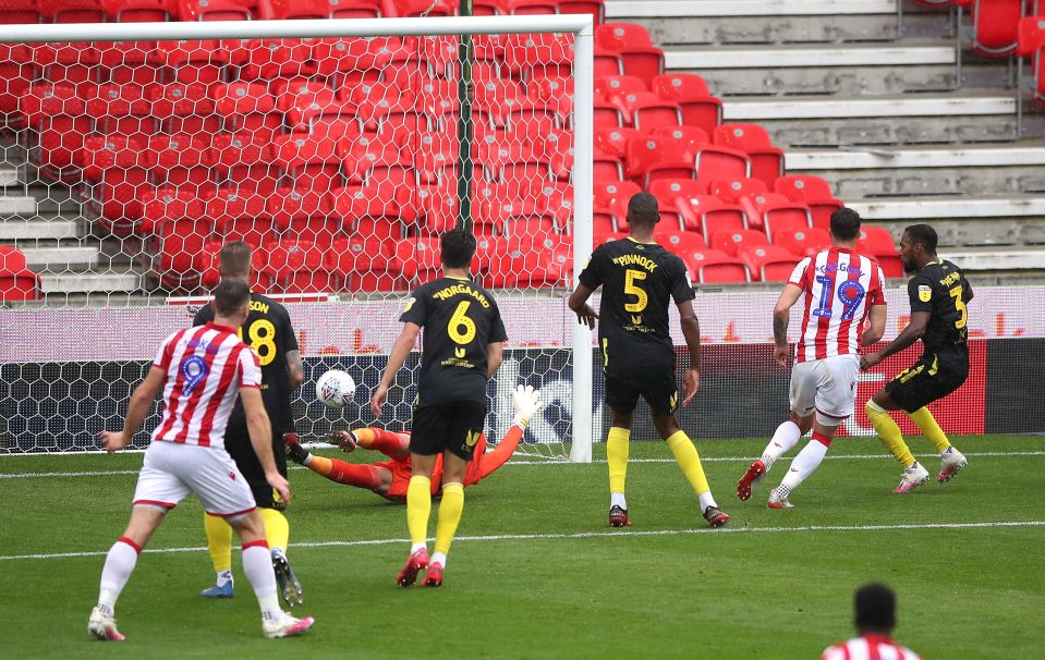 This was Lee Gregory's goal for Stoke that sealed Leeds' Championship triumph