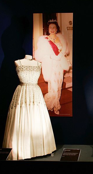 Princess Beatrice wore one of the Queen's vintage gowns, which later went on exhibtion