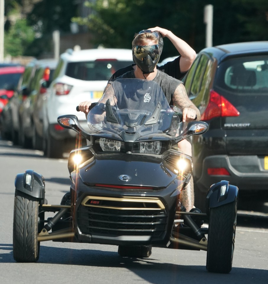 Dan and his friend wore helmets as they set off