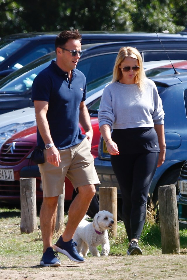 Ant McPartlin, 44, enjoyed a sunny stroll with partner Anne-Marie Corbett, 43