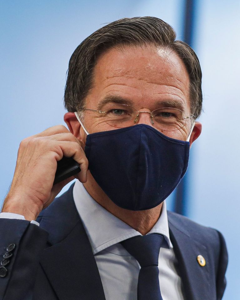 Macron accused Dutch PM Rutte, pictured, of "acting like Brexit Britain"