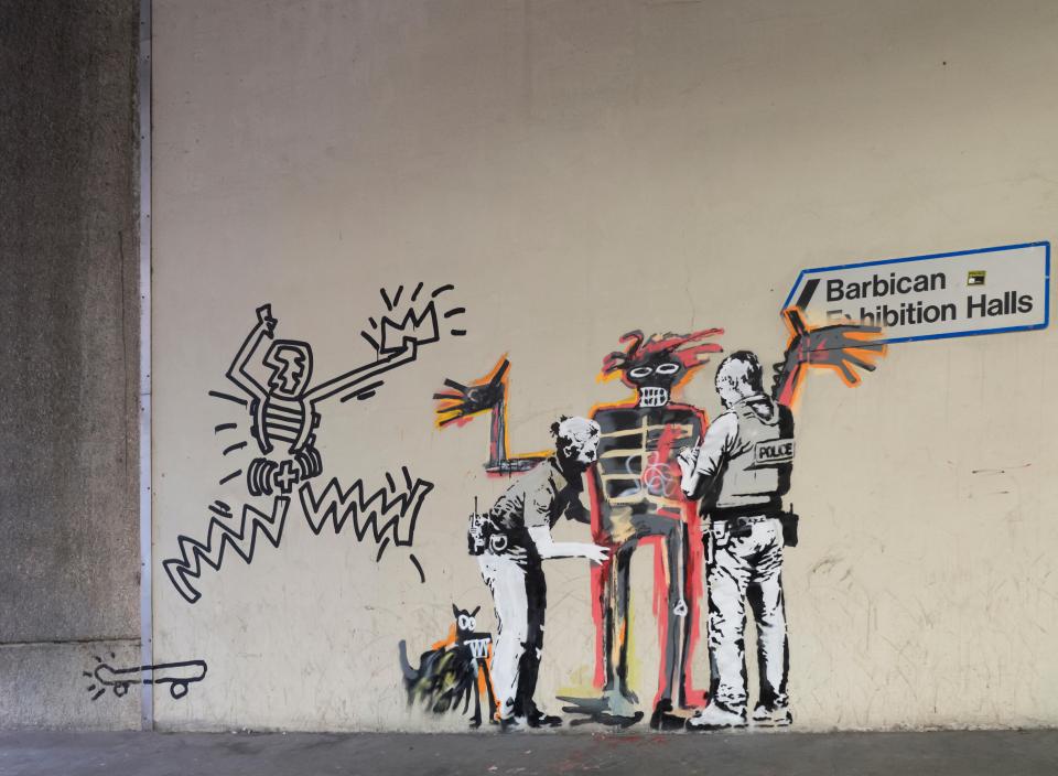 This mural on the Barbican was inspired by a Jean-Michel Basquiat exhibition