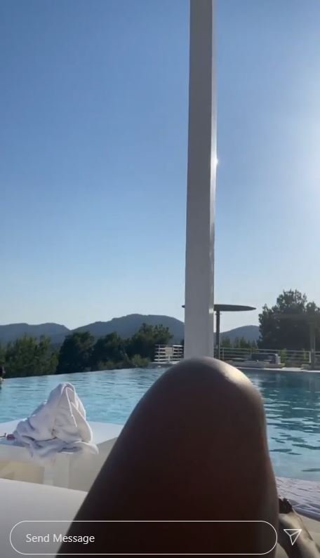 Maya shared a snap of her view from her villa 