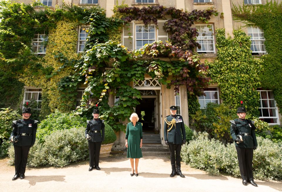 The Duchess of Cornwall stands at attention for the ceremony