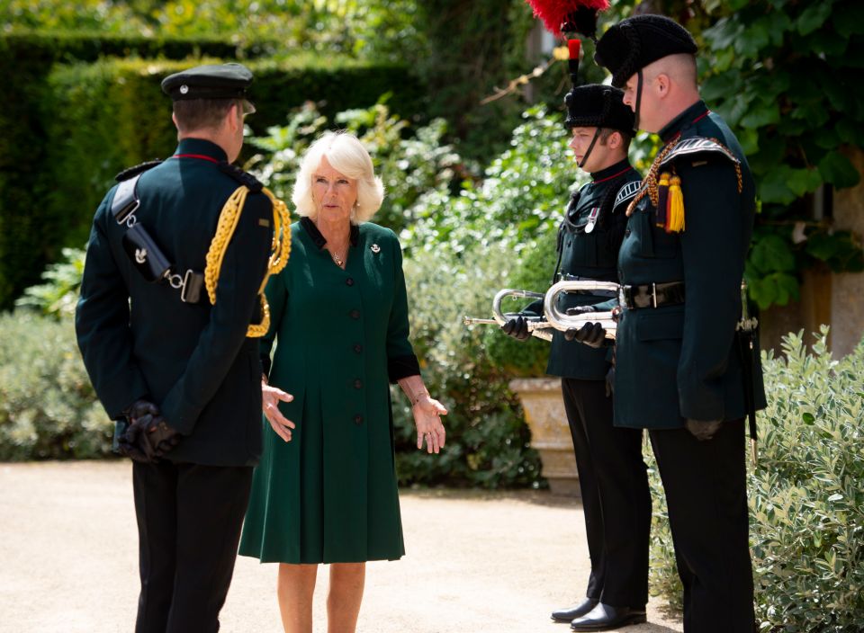 Camilla wore a green dress for the ceremony