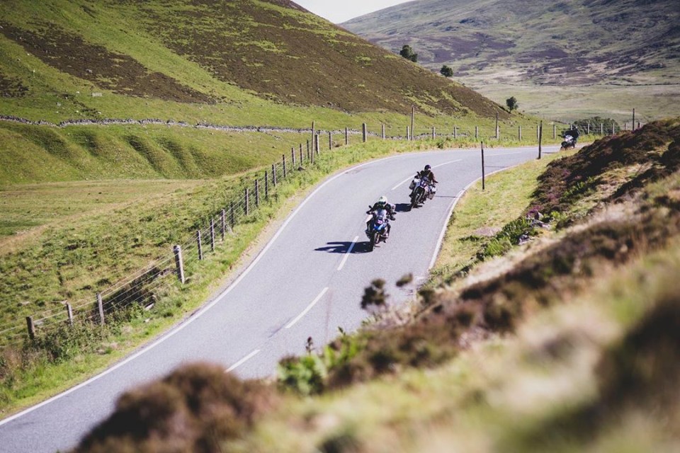 The fitness star is biking through Scotland