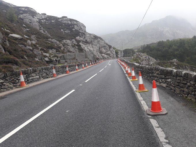 The roads have been lined with cones to prevent illegal parking