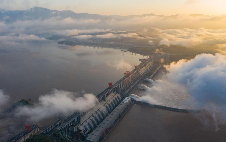 The Three Gorges Dam is the biggest in the world holding 39 billion cubic metres of water