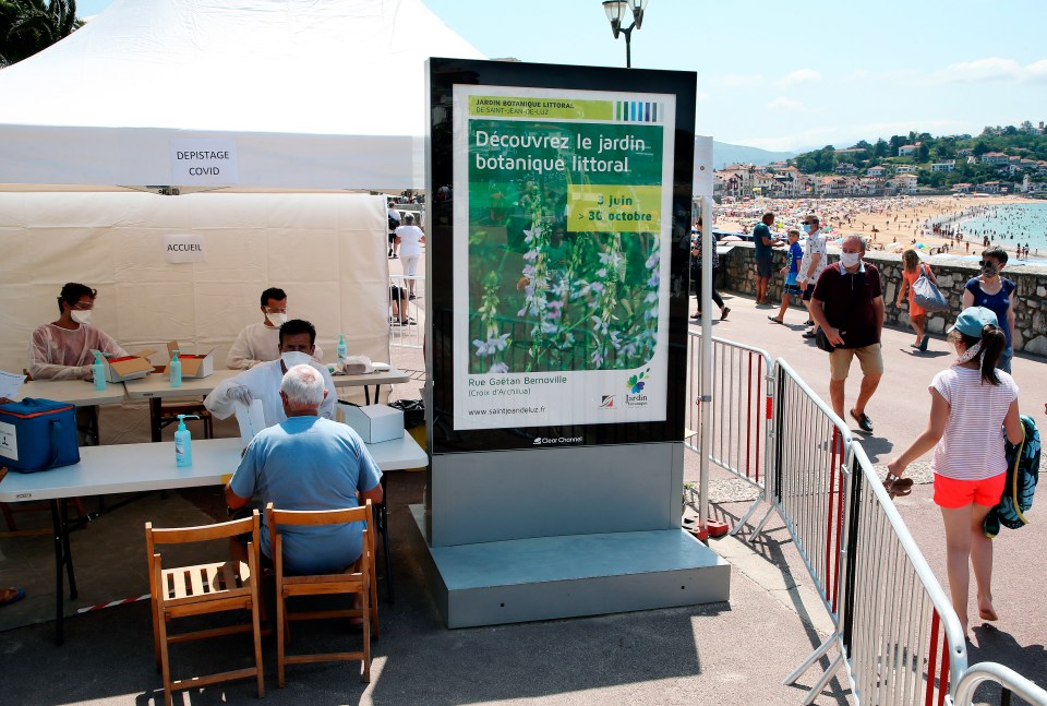 France has introduced beach side testing points to try and beat the virus