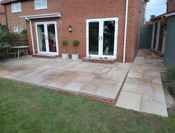 She shared a snap of the patio which the builder and her son worked on