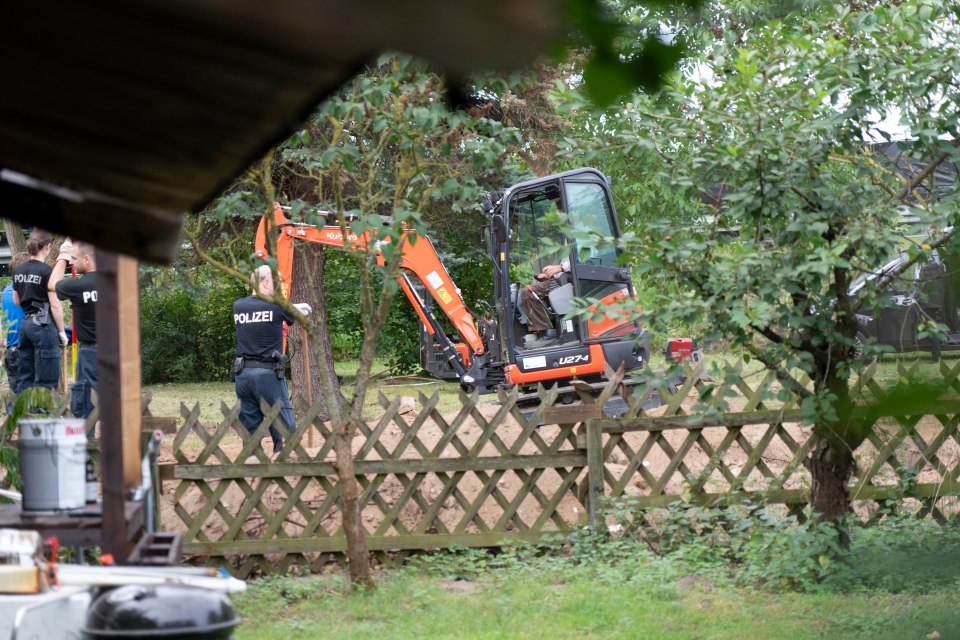 A digger at the allotment site in Hanover