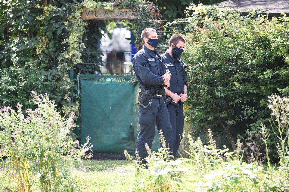 Officers outside the Hanover site