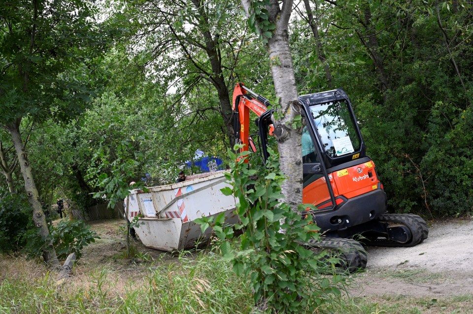 Diggers were used to extract concrete from the base of the plot