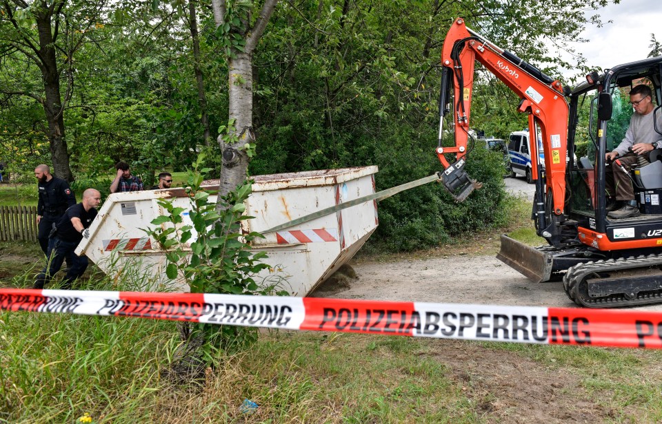 A skip was seen being taken toward the site 