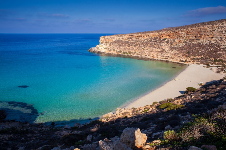 Spiaggia dei Conigli is located on the island of Sicily in Italy