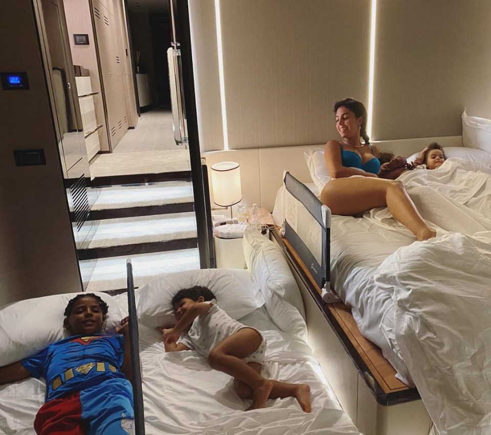 The Ronaldo family enjoy one of the many cabins