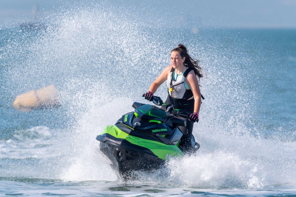 Watersports lovers hit the waves today